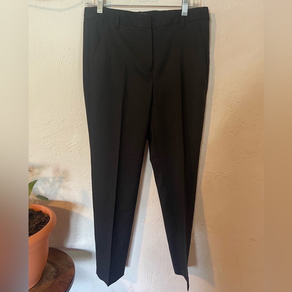 NILI LOTAN BLACK TROUSER PANTS VIRGIN WOOL
